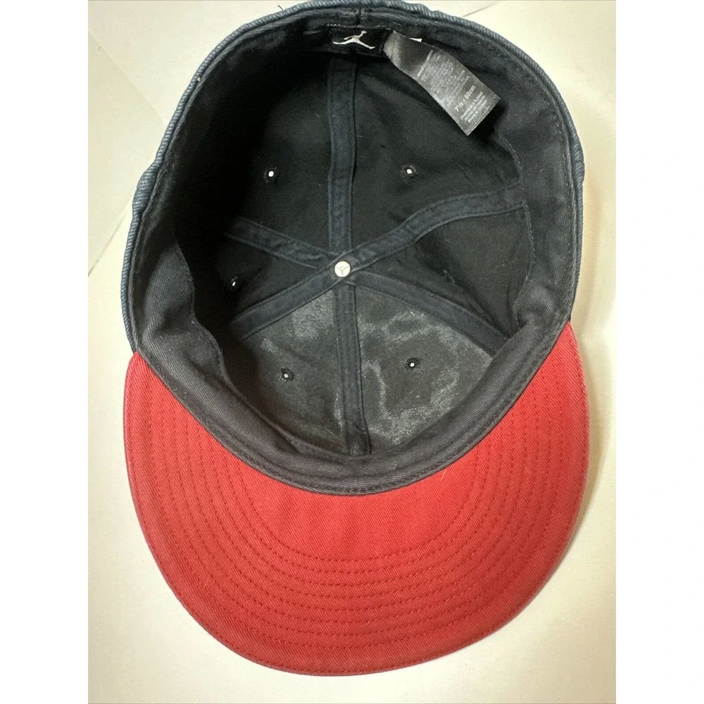Air Jordan Jumpman 7 1/4 Fitted Baseball Hat Cap Black Red Bill